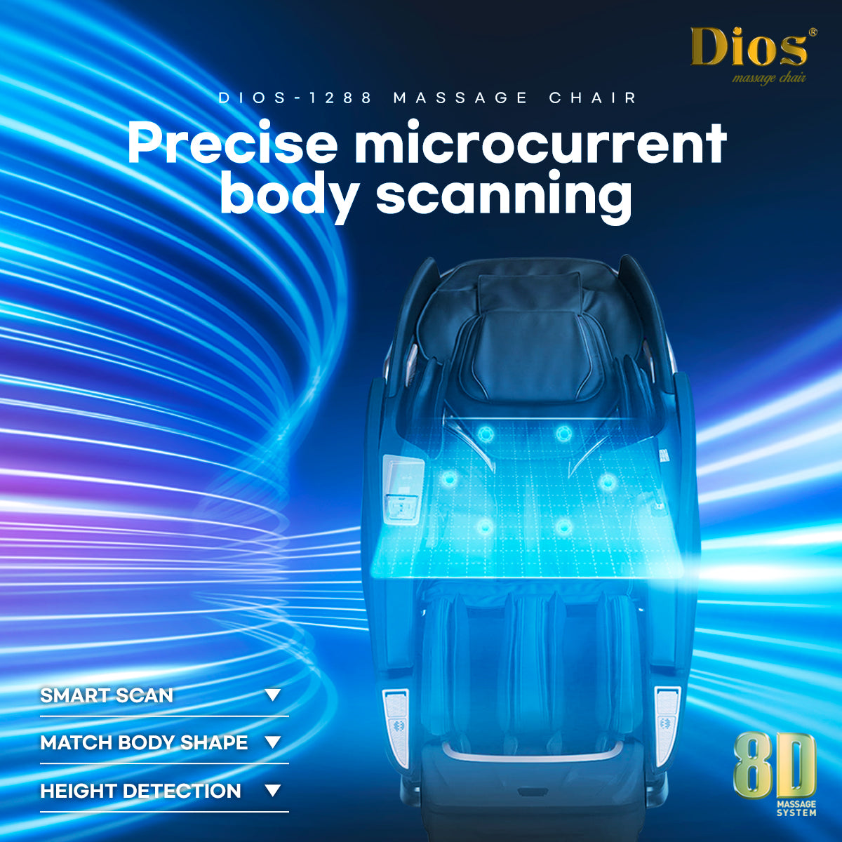 8D AI Dual Roller System Dios -1288 Massage Chair