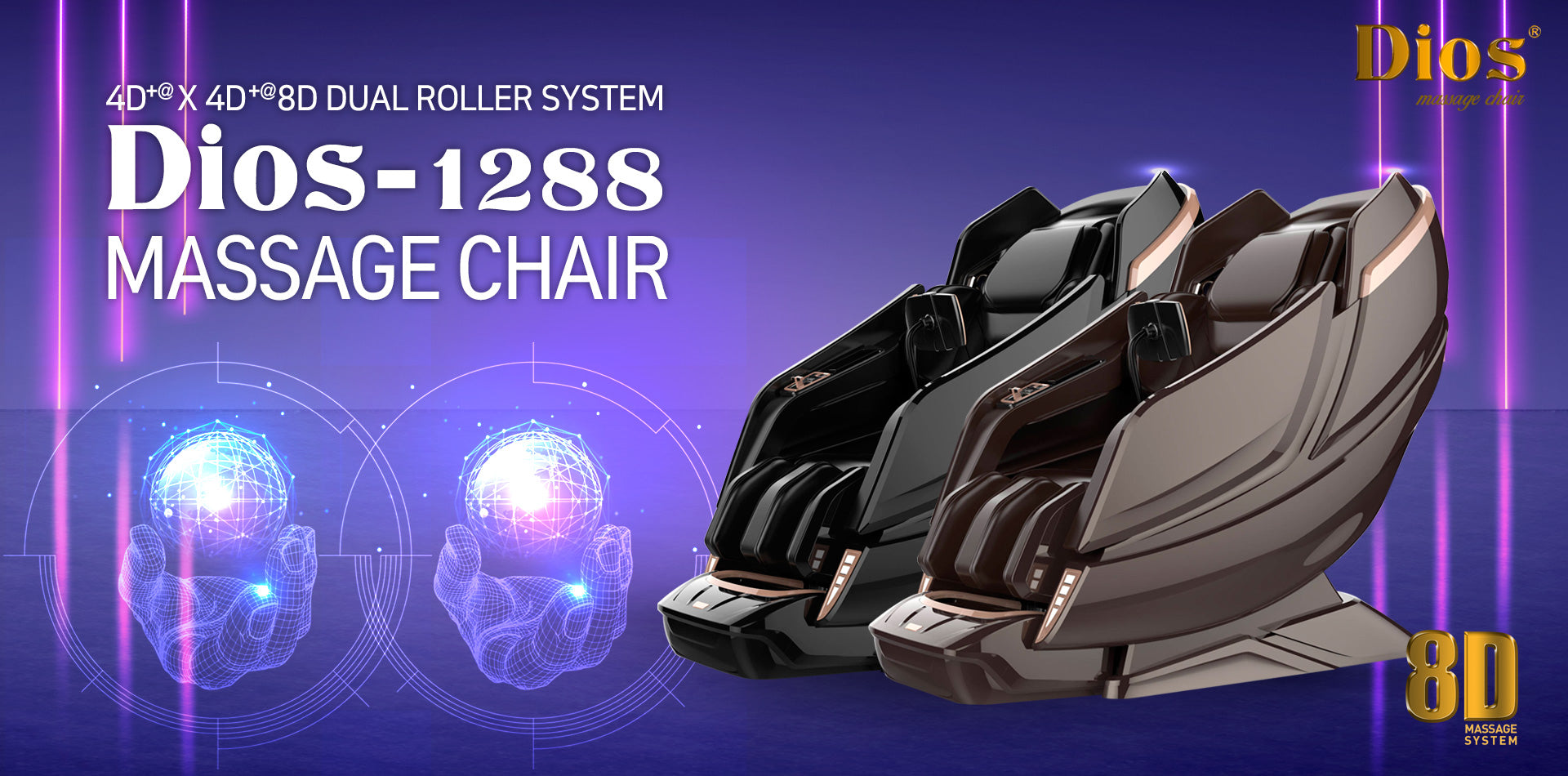 8D AI Dual Roller System Dios -1288 Massage Chair